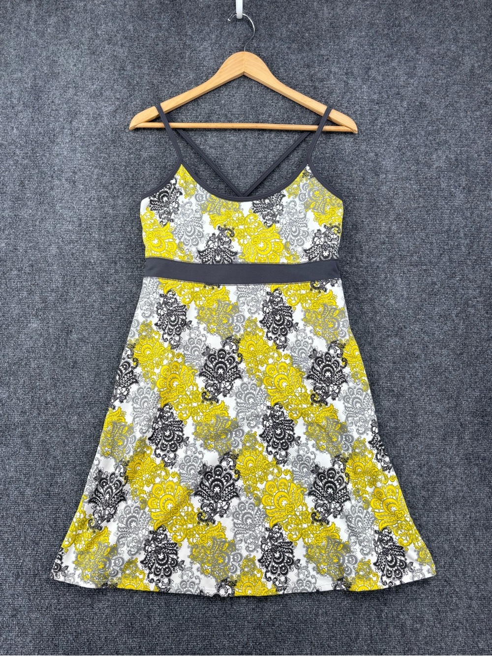 Soybu Sporty Tennis Golf Pickleball Yellow & Gray Tank Dress Women’s Large